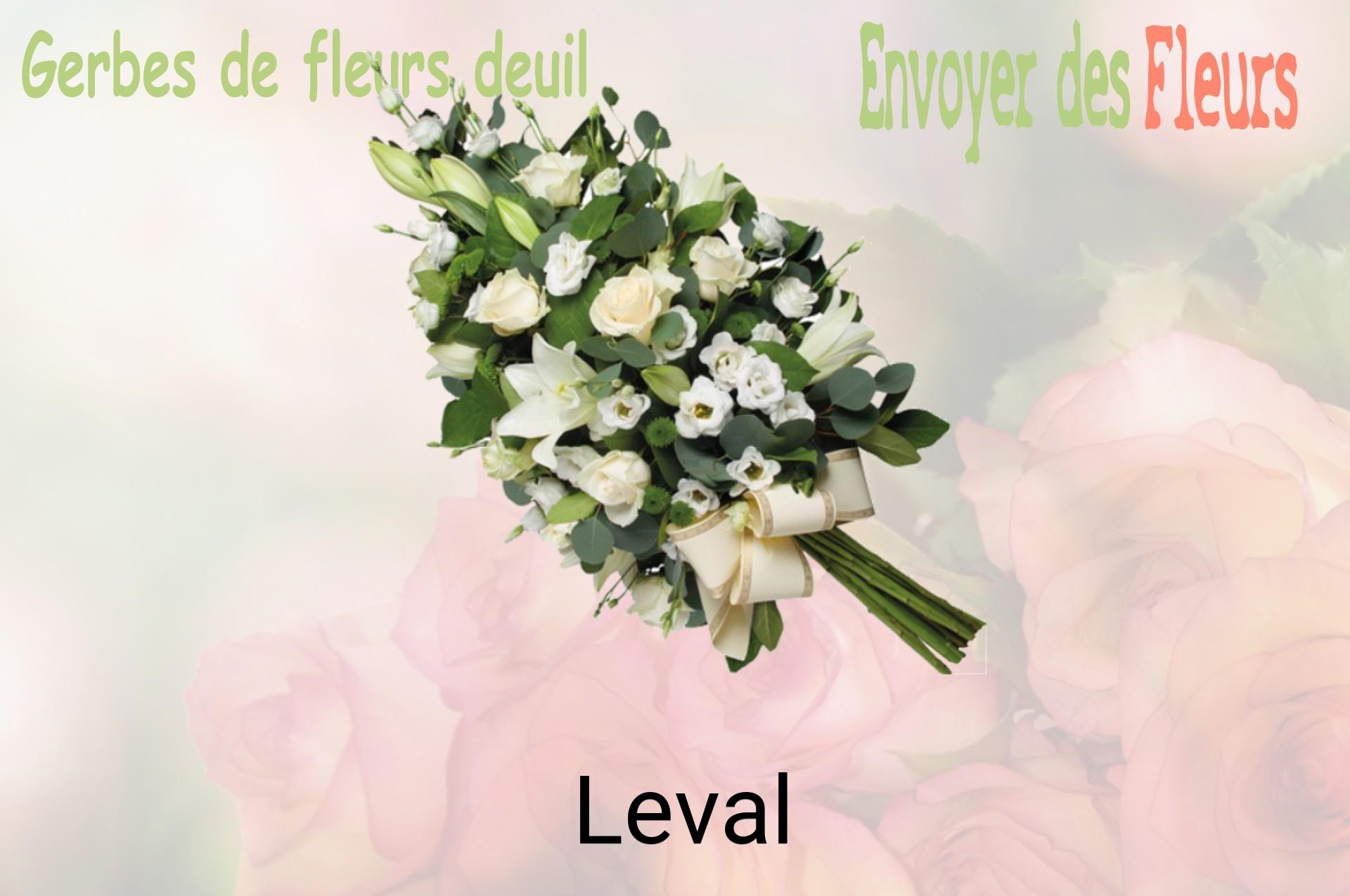 Gerbe de fleurs de deuil livrée à Leval
